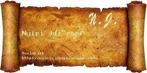 Nyiri József névjegykártya