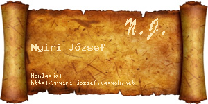 Nyiri József névjegykártya